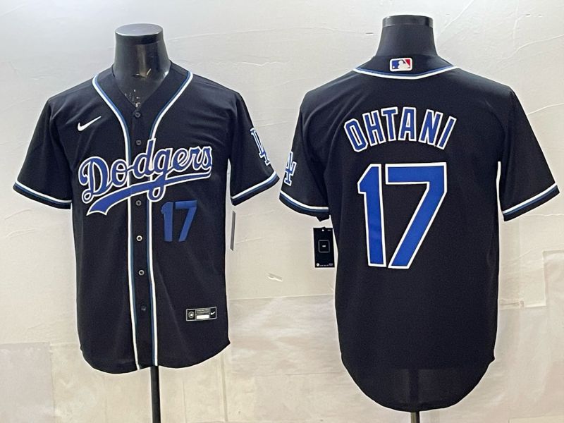Men 2025 Los Angeles Dodgers #17 Ohtani Black Nike MLB Jersey style 088